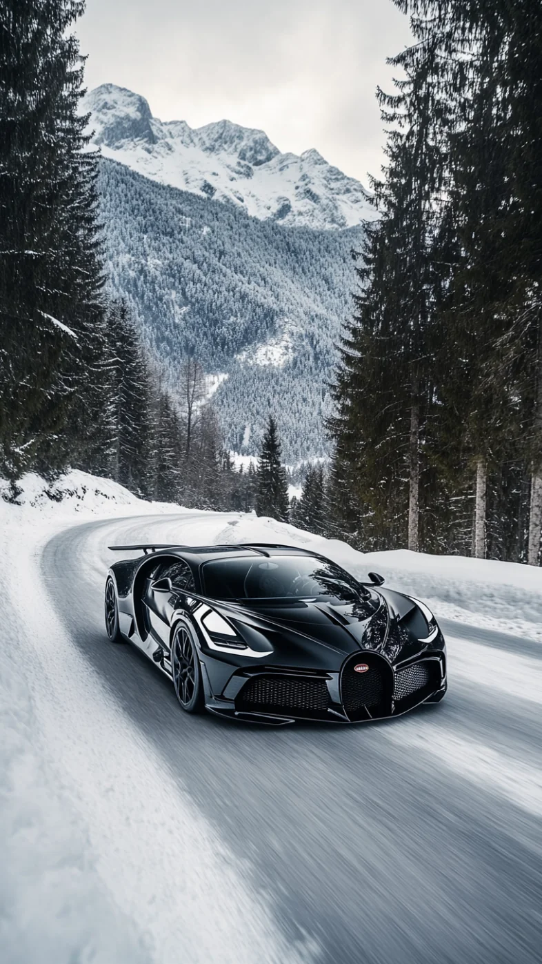 black bugatti chiron sport car wallpaper