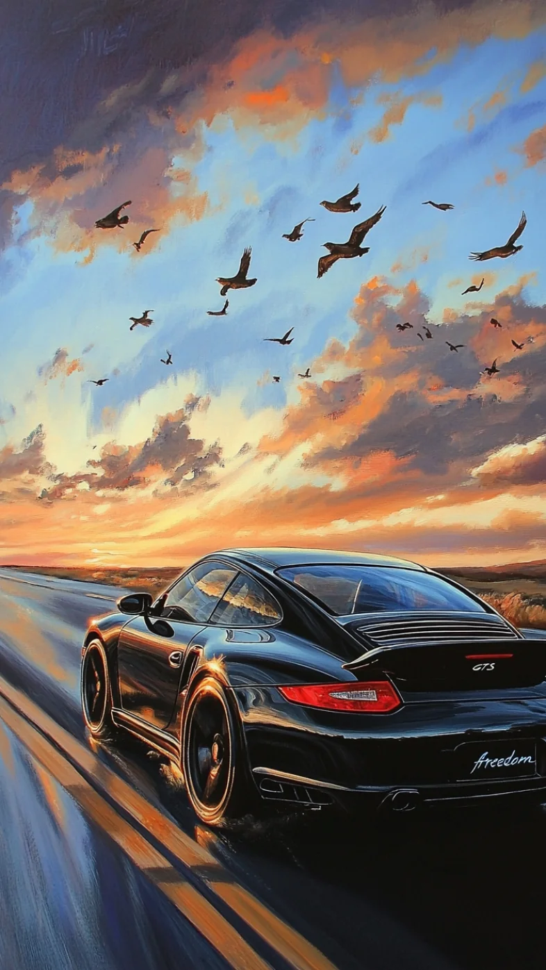 black car art wallpaper