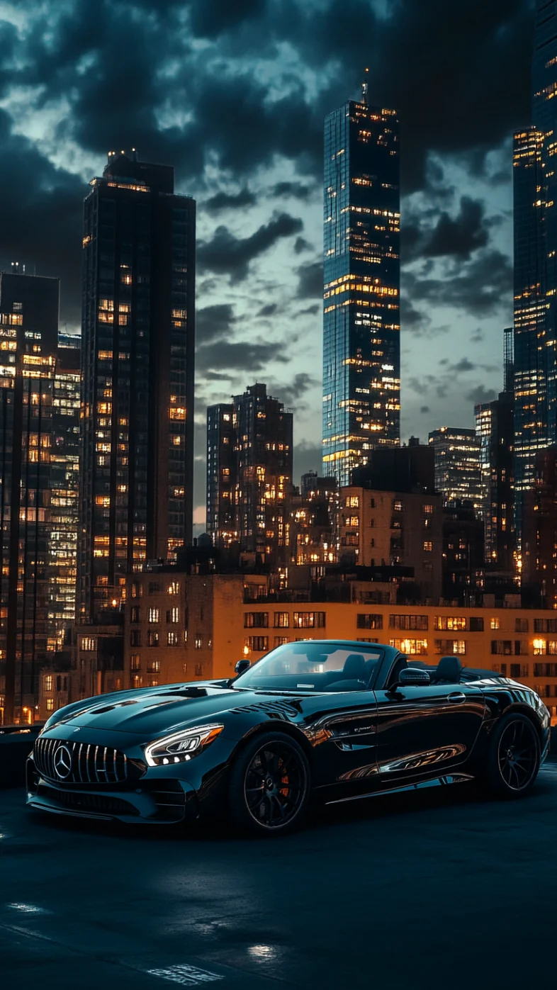 black convertible mercedes car wallpaper