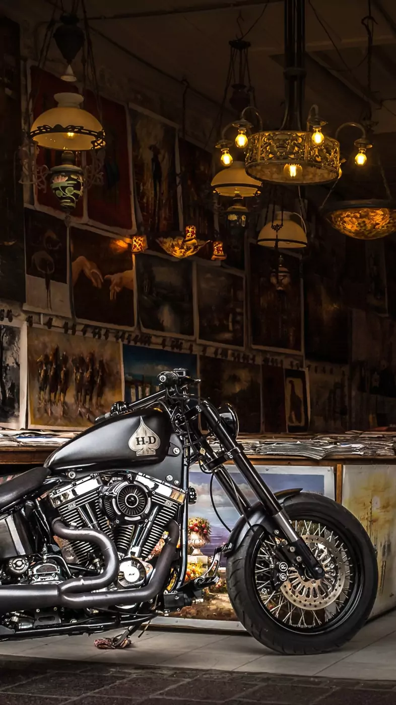 black cruiser motorcycle wallpaper