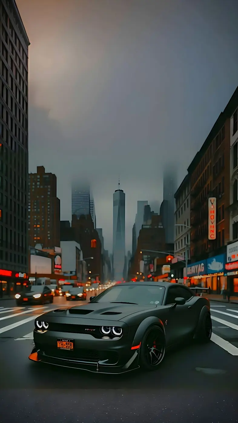 black dodge challenger car wallpaper