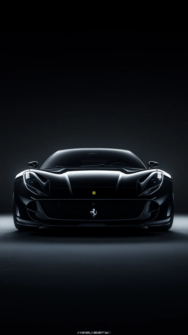 black ferrari 812 car wallpaper