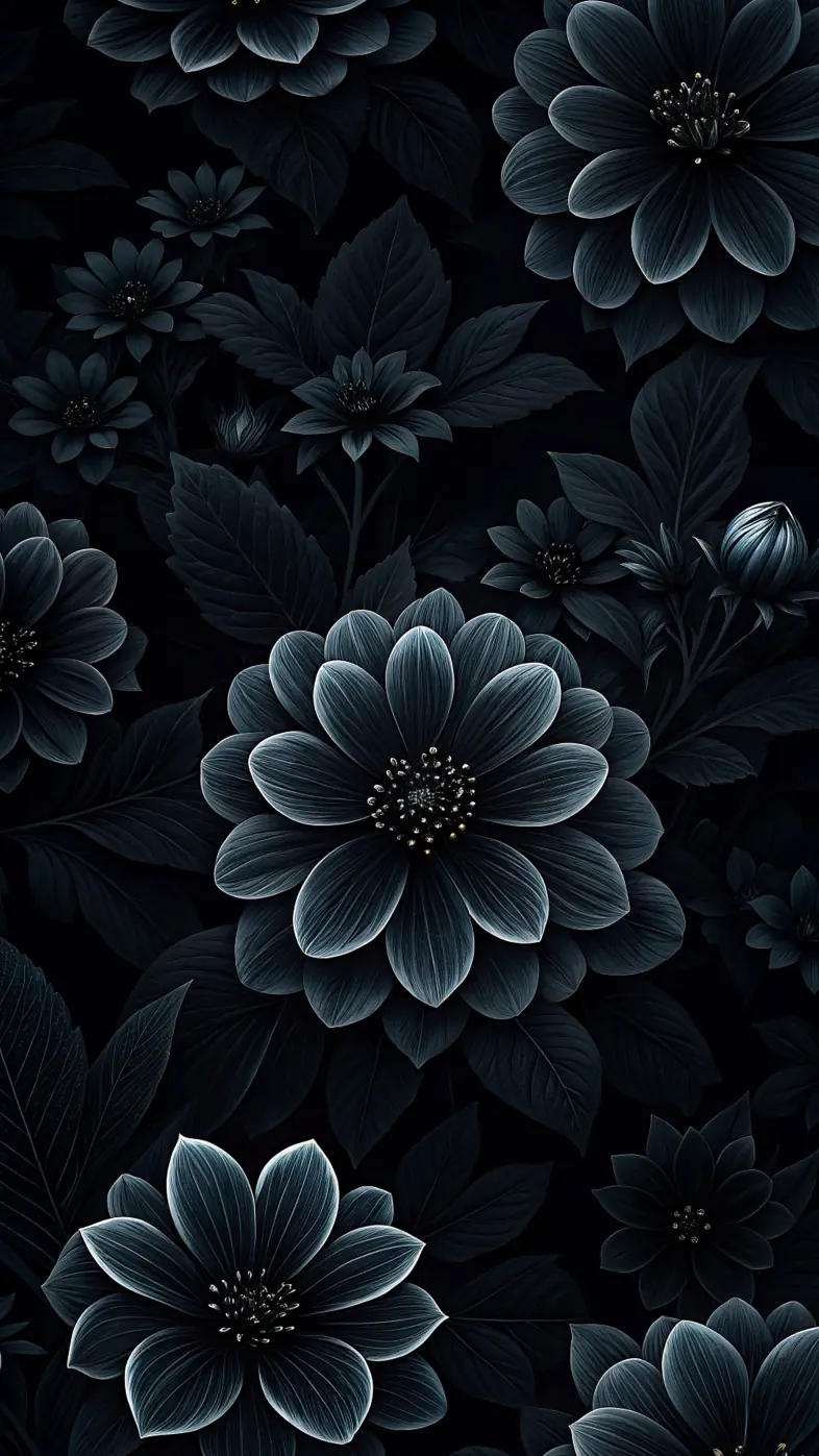 black flower wallpaper