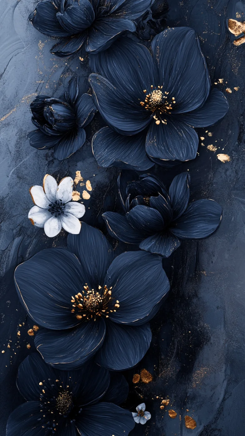 black flower wallpaper