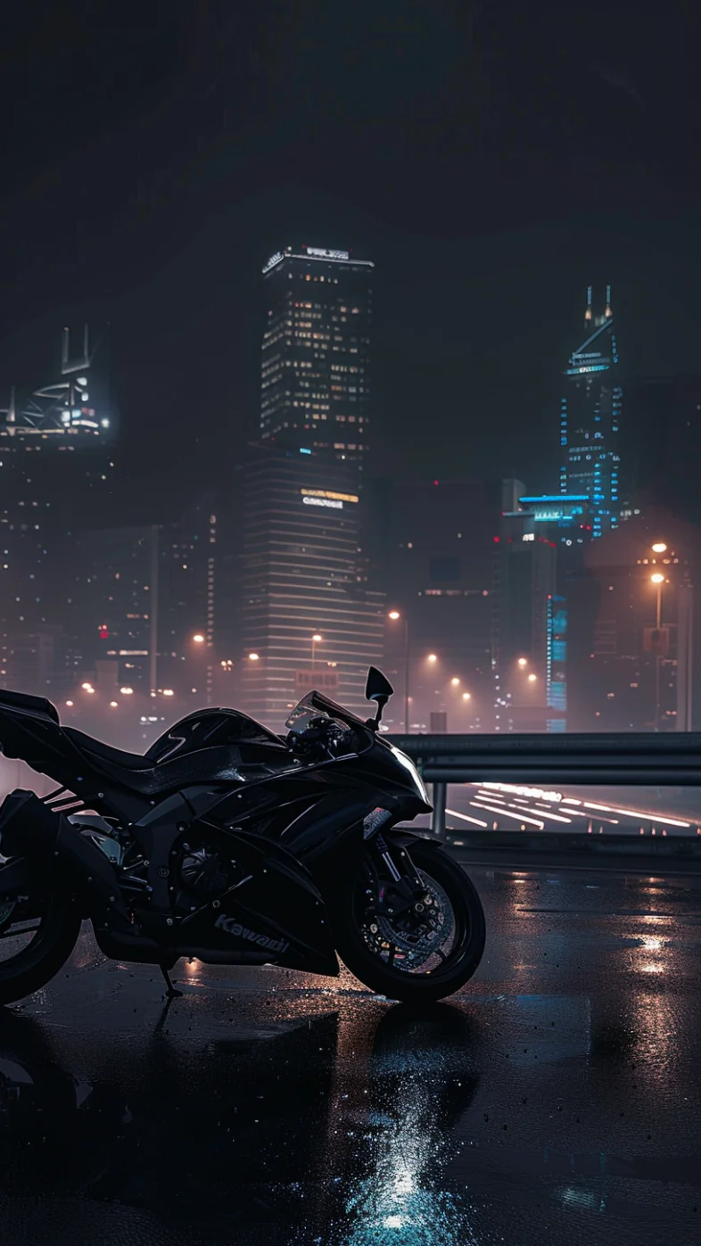 black kawasaki bike wallpaper