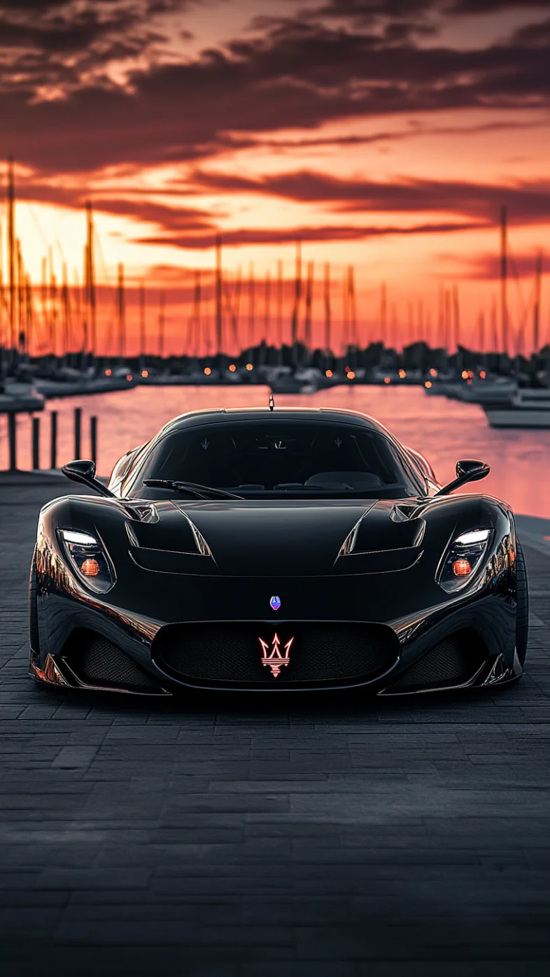 black maserati mc20 car wallpaper
