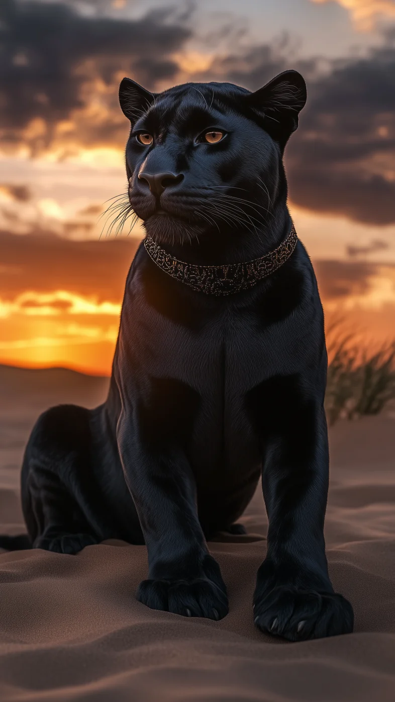 black panther siting wallpaper