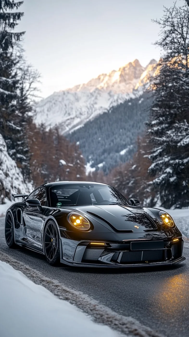 black porsche car wallpaper