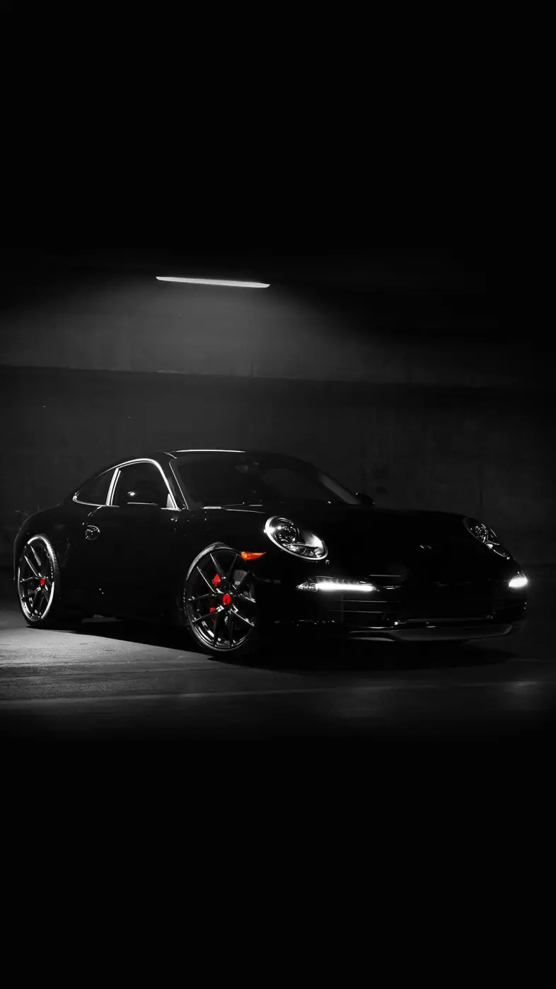 black porsche car wallpaper
