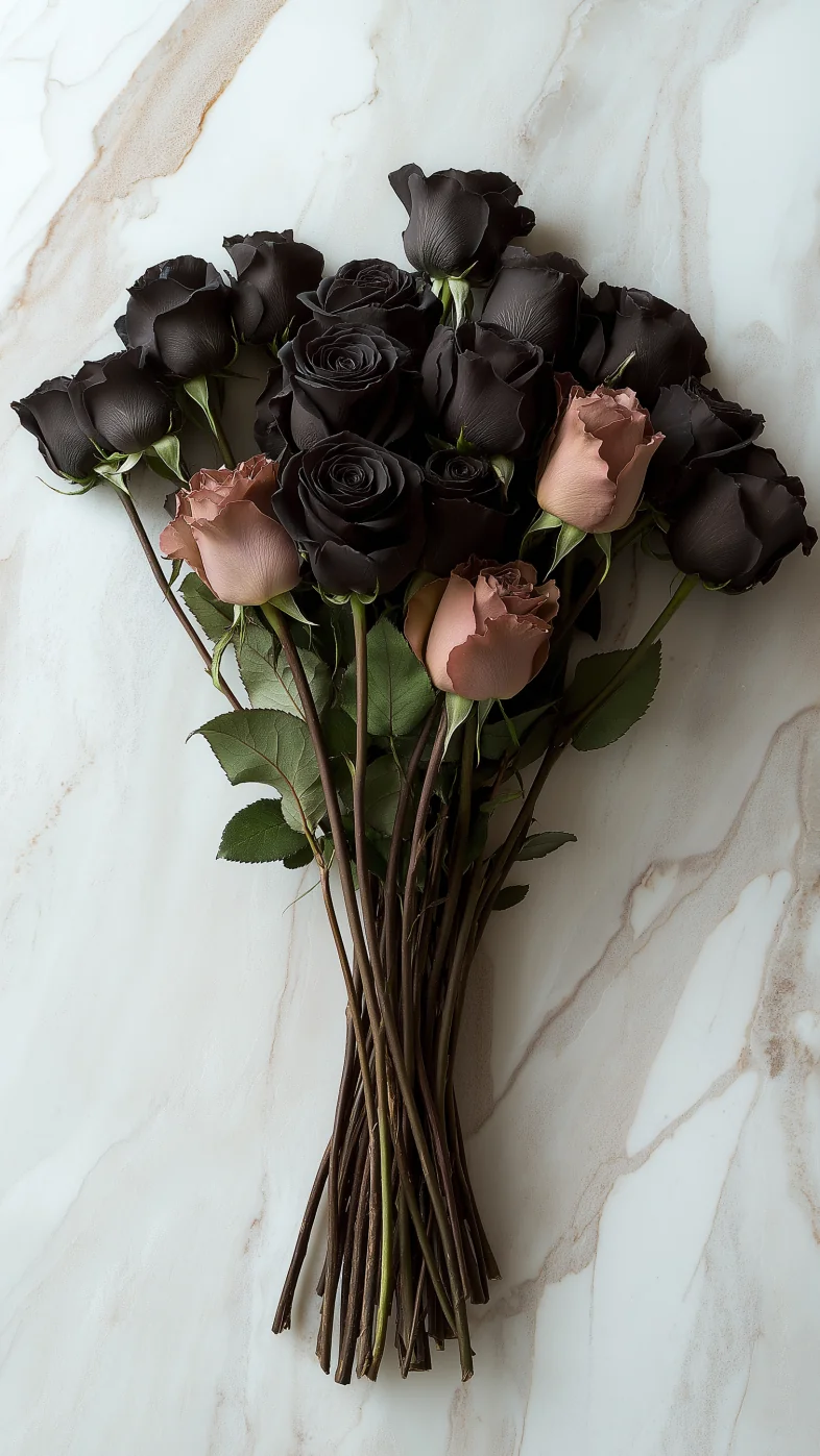 black roses contrasted wallpaper