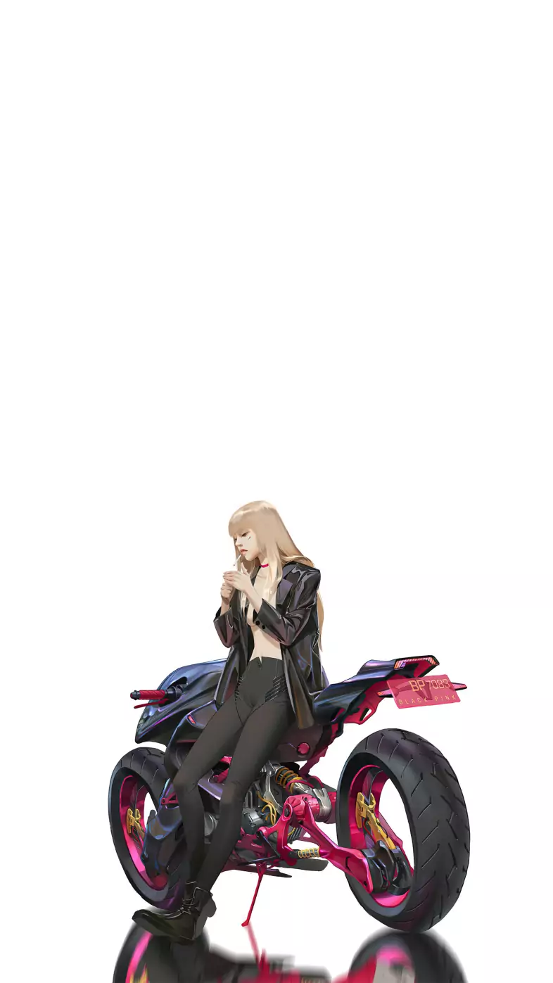 blackpink biker girl wallpaper