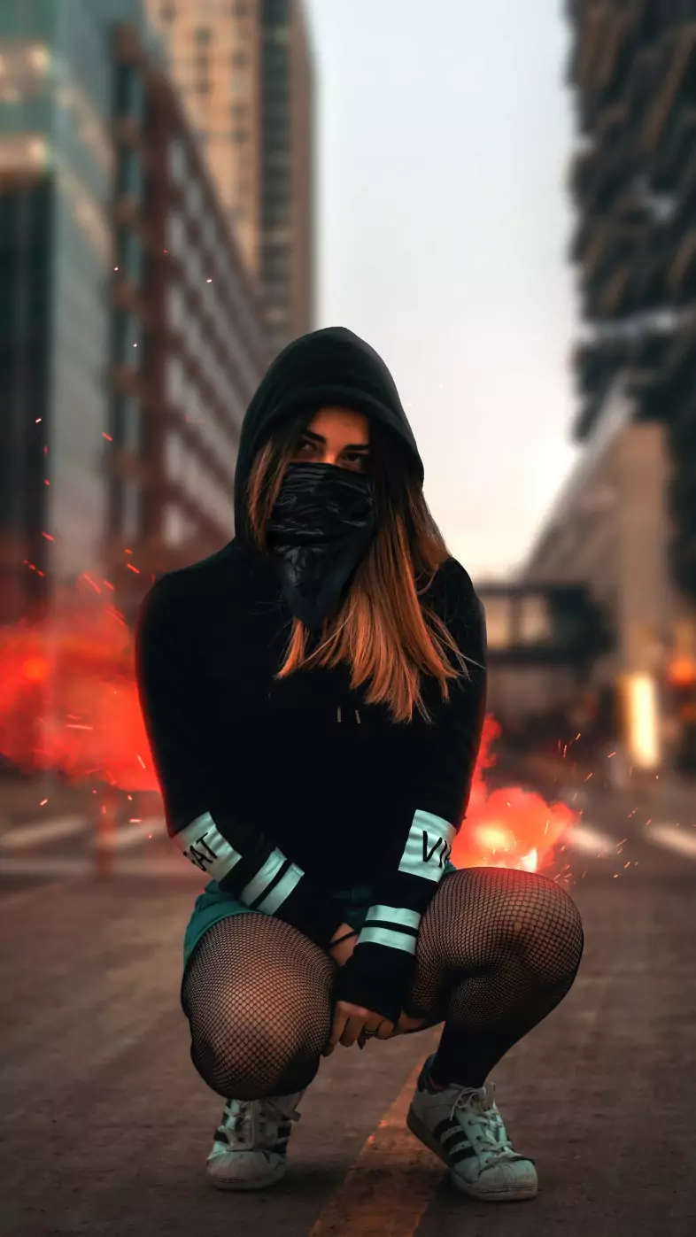blonde girl sitting face covered wallpaper