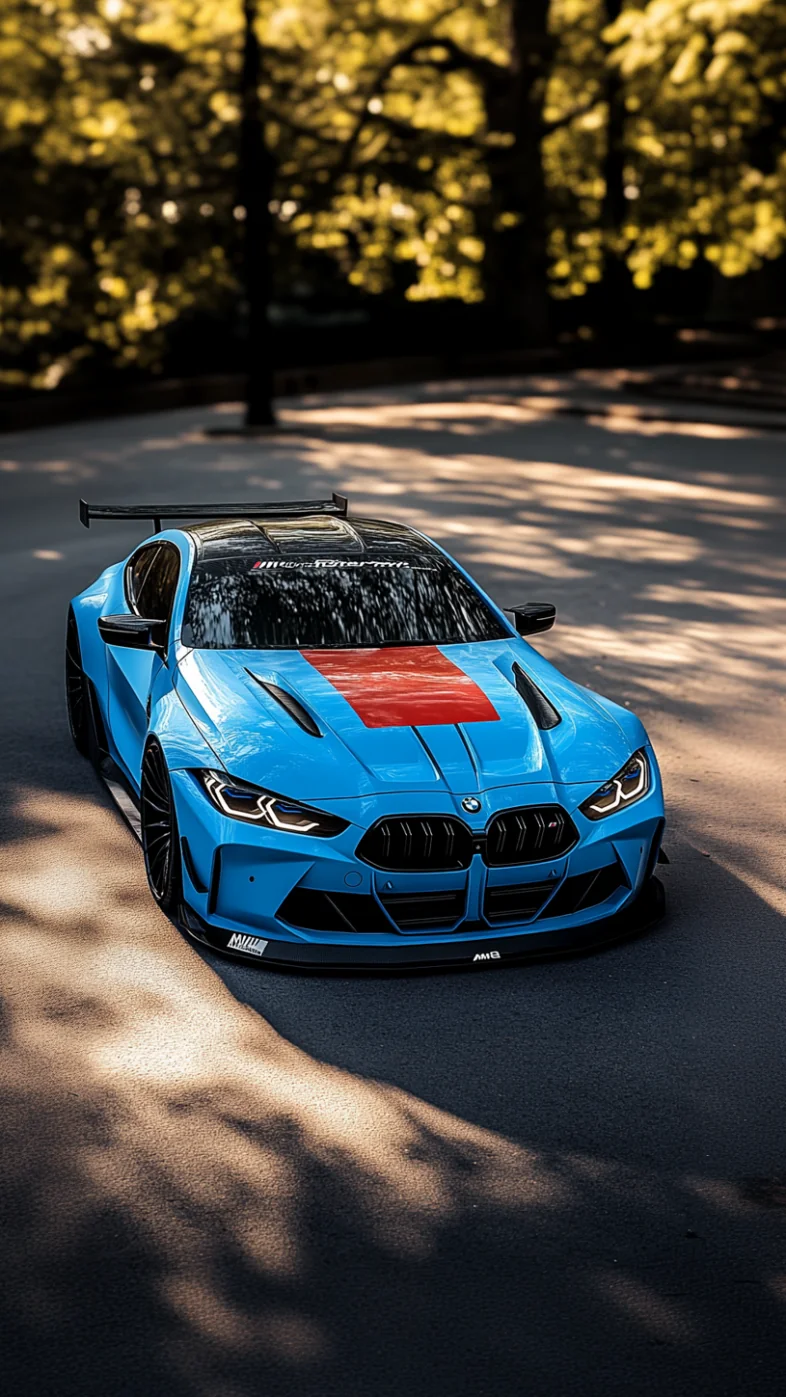 blue bmw m8 race car wallpaper