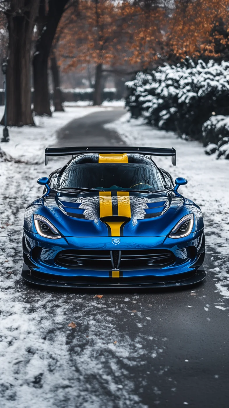 blue dodge viper race car wallpaper