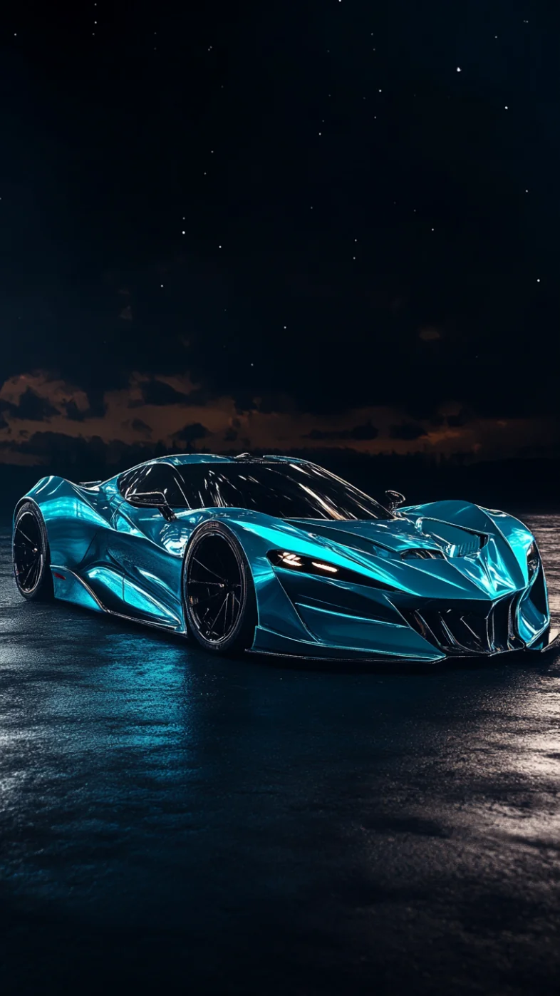 blue emerald supercar wallpaper
