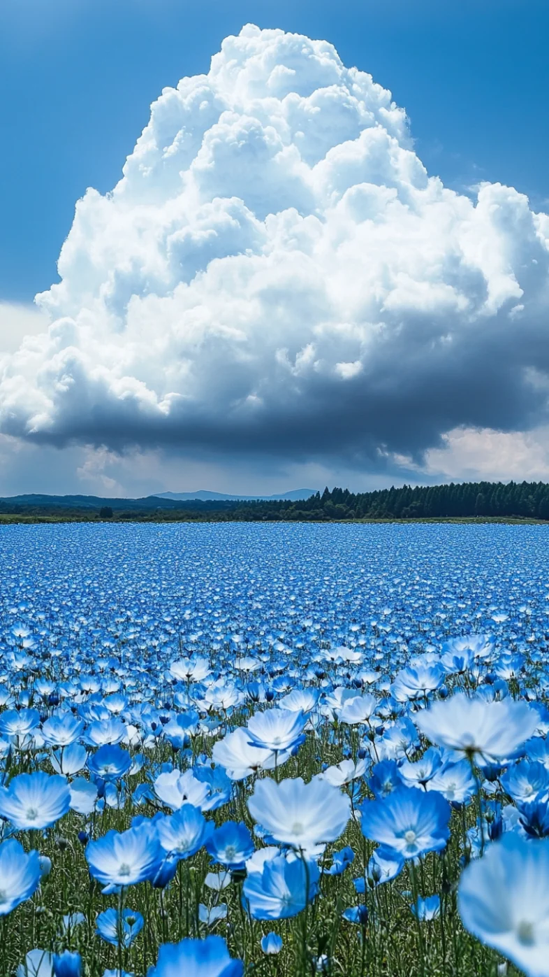 blue flowers wallpaper