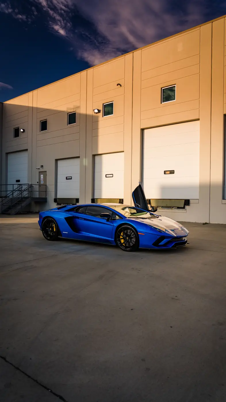 blue lamborghini aventador car wallpaper