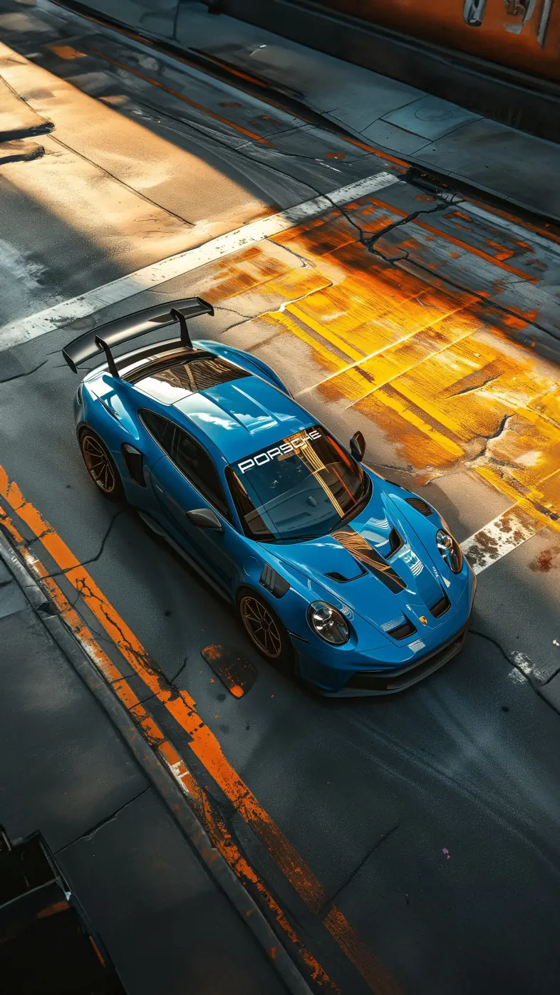 blue porsche car wallpaper