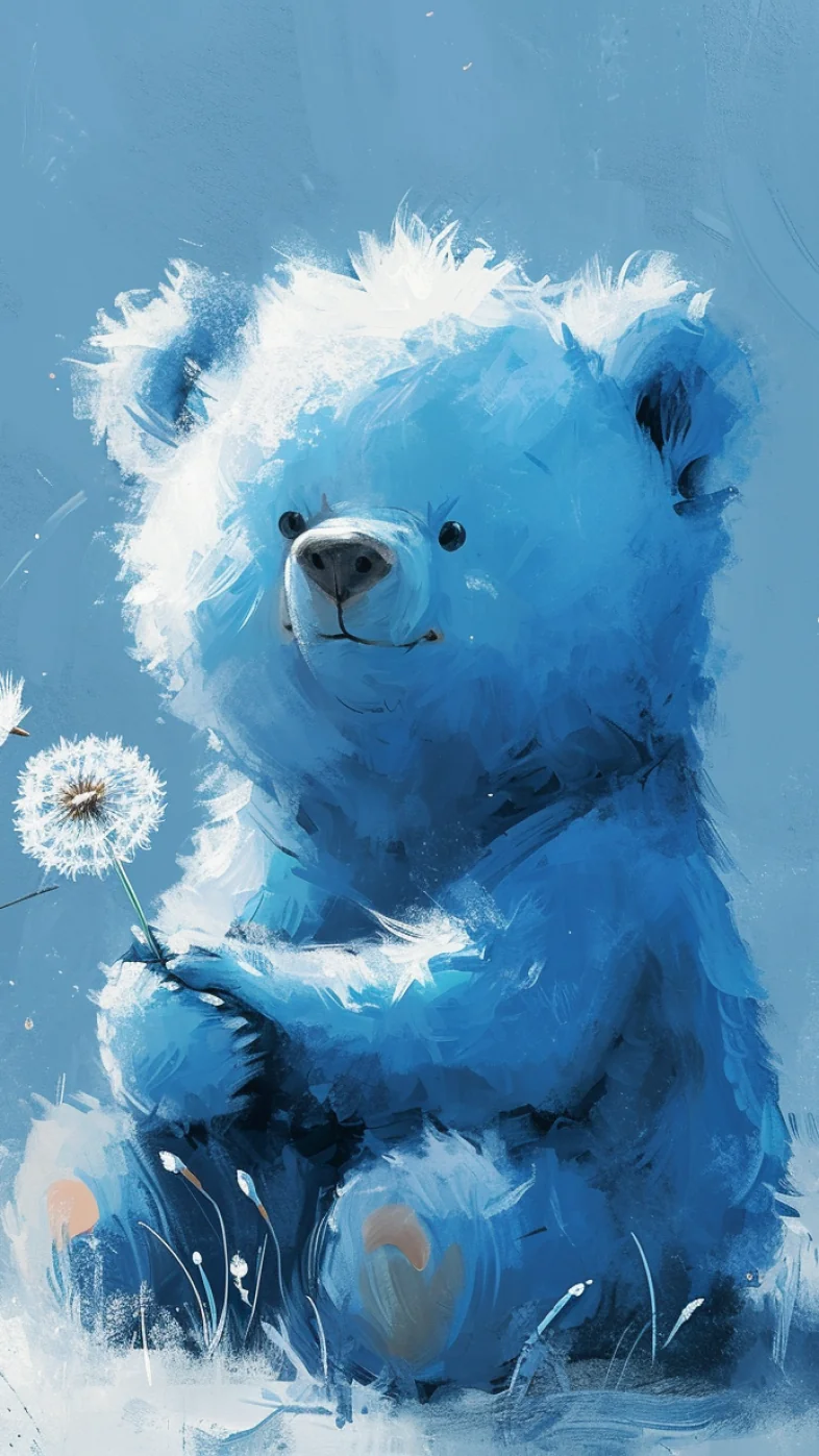 blue teddy art wallpaper