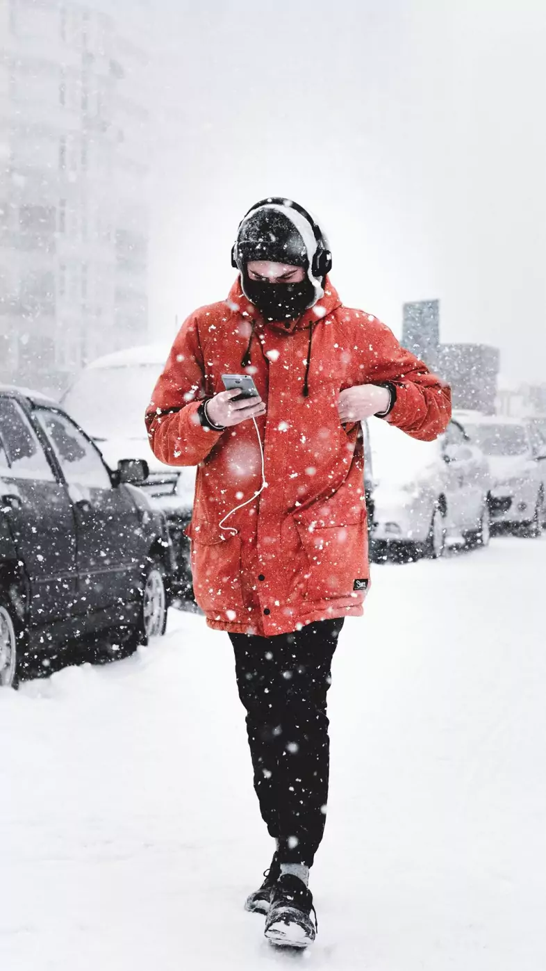 boy music snowfall wallpaper