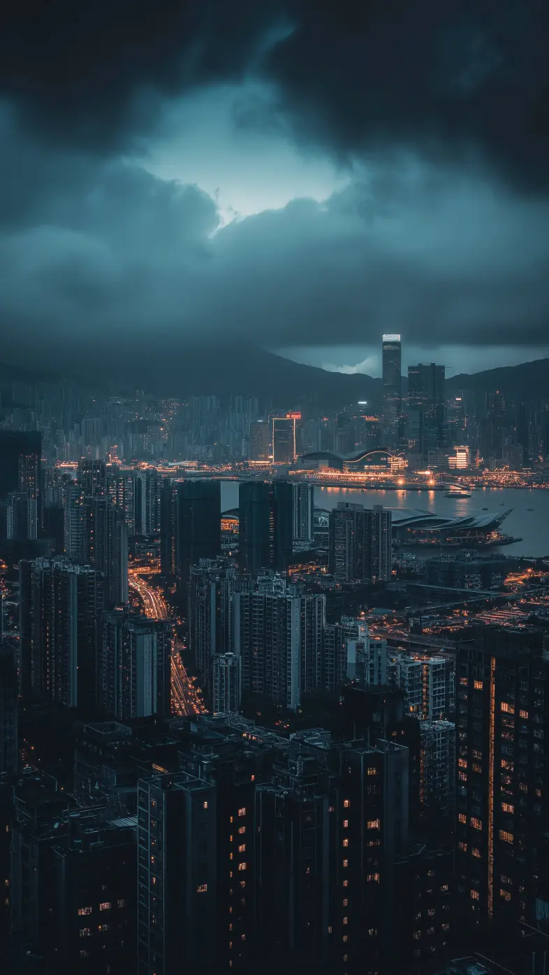 building light road night city dark wallpaper