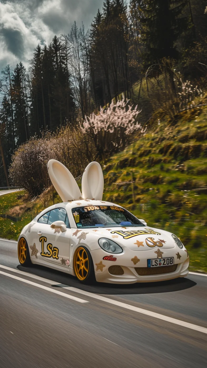 bunny shaped car wallpaper