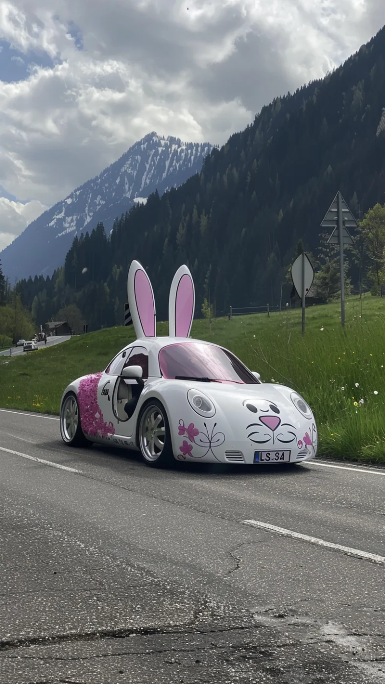 bunny shaped car wallpaper