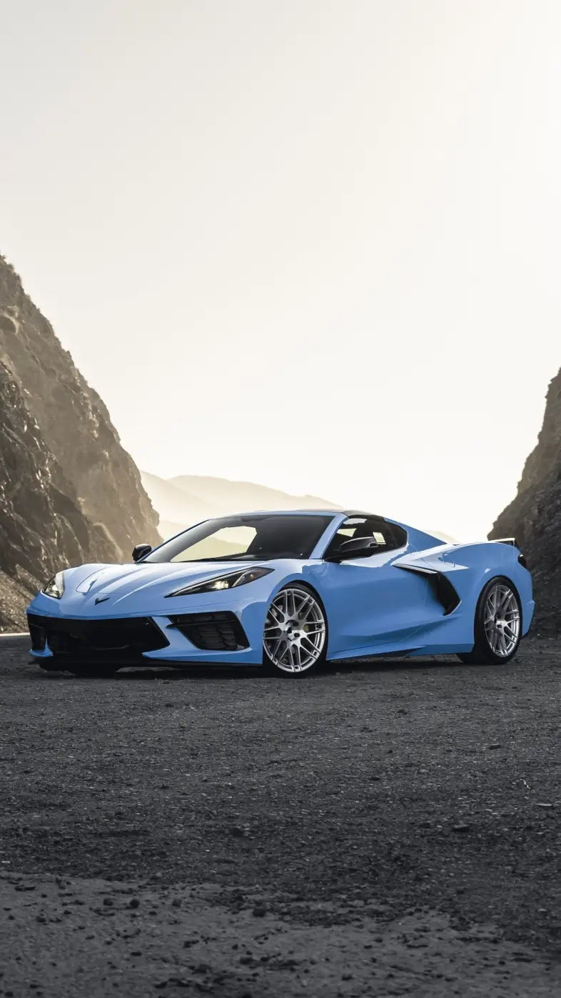 c8 blue corvette car wallpaper