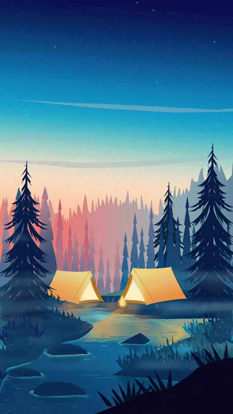 camping minimalism wallpaper