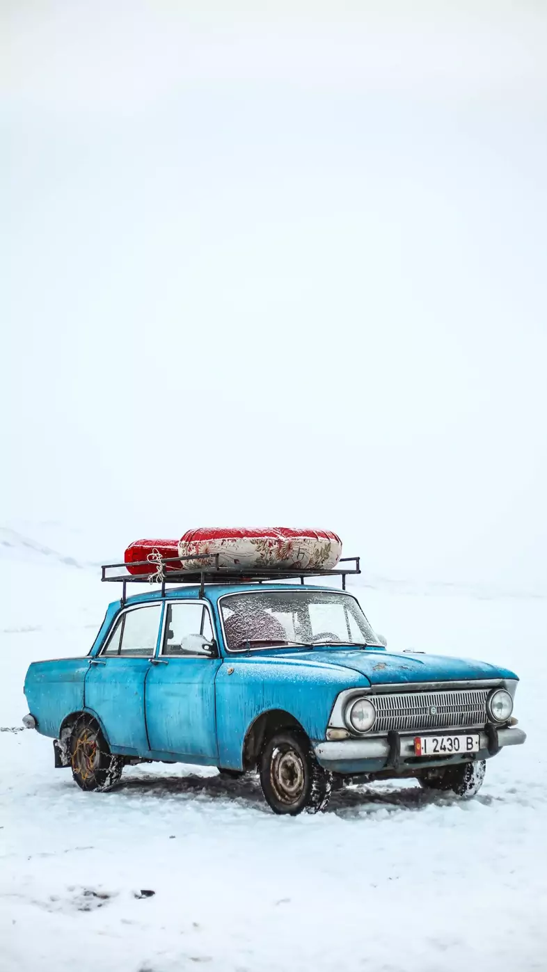 car in winter wallpaper