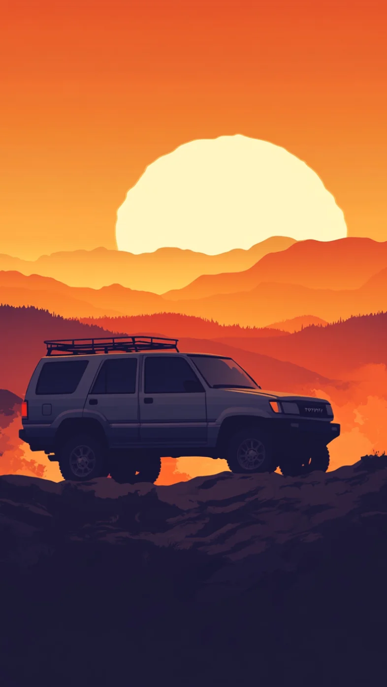 car sunset wallpaper