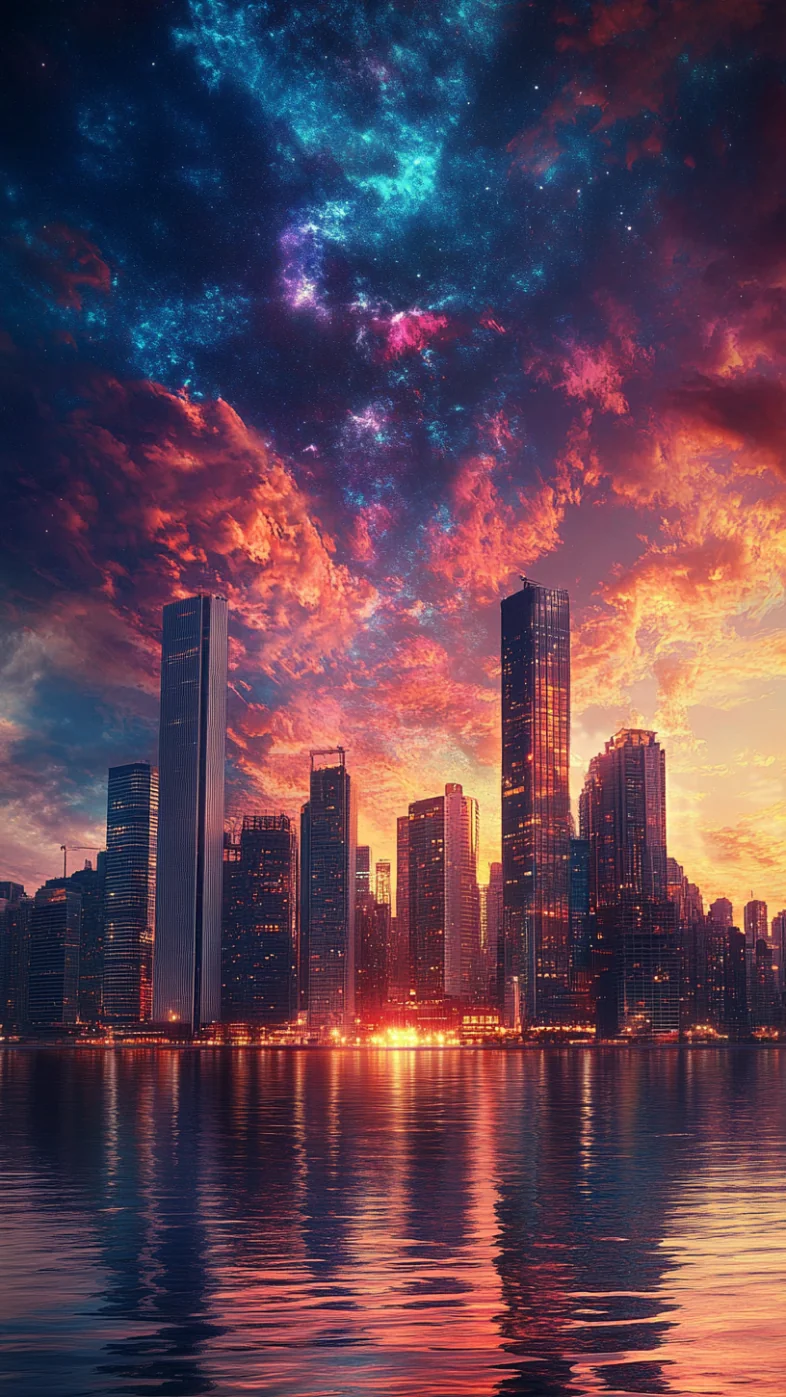 city sunset wallpaper