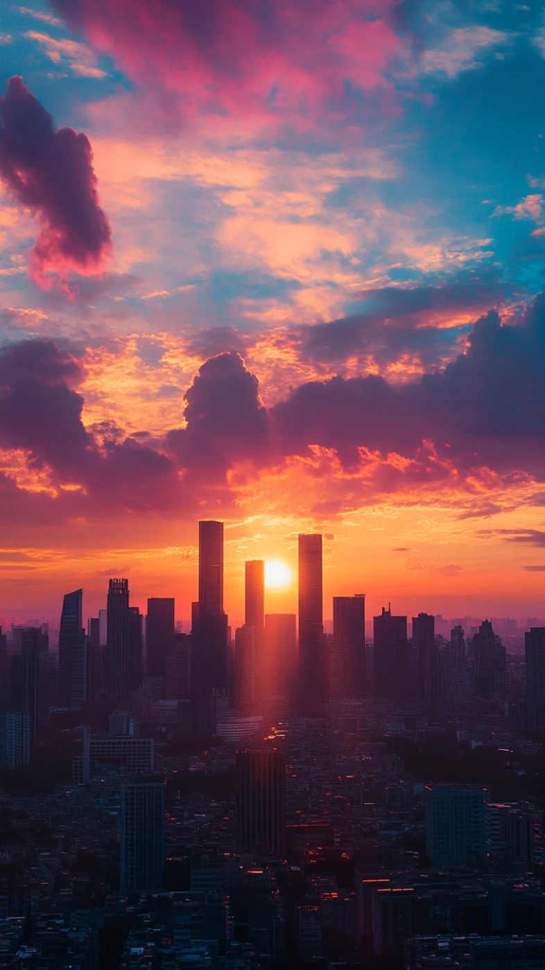 city sunset wallpaper