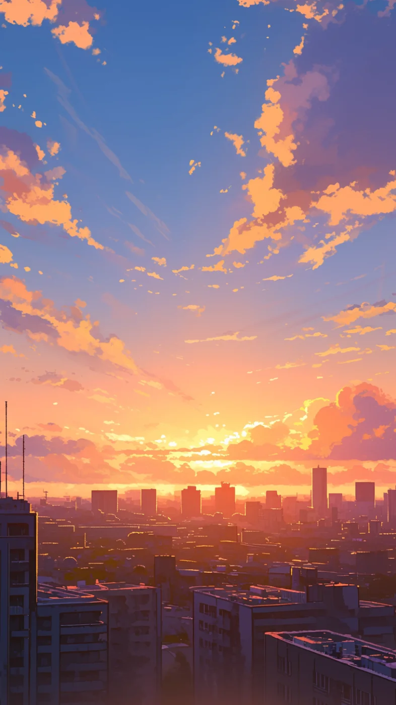 city sunset wallpaper
