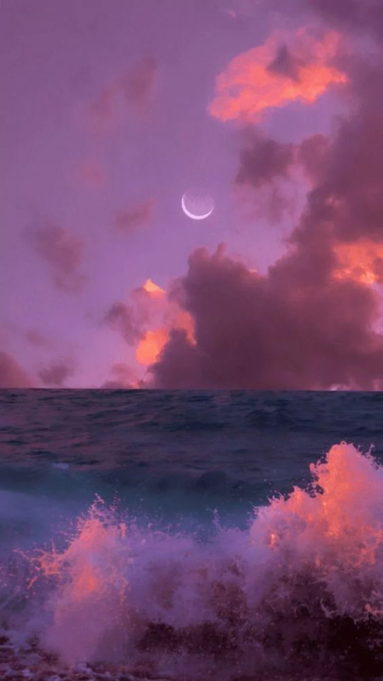 clouds aesthetic sky moon wallpaper