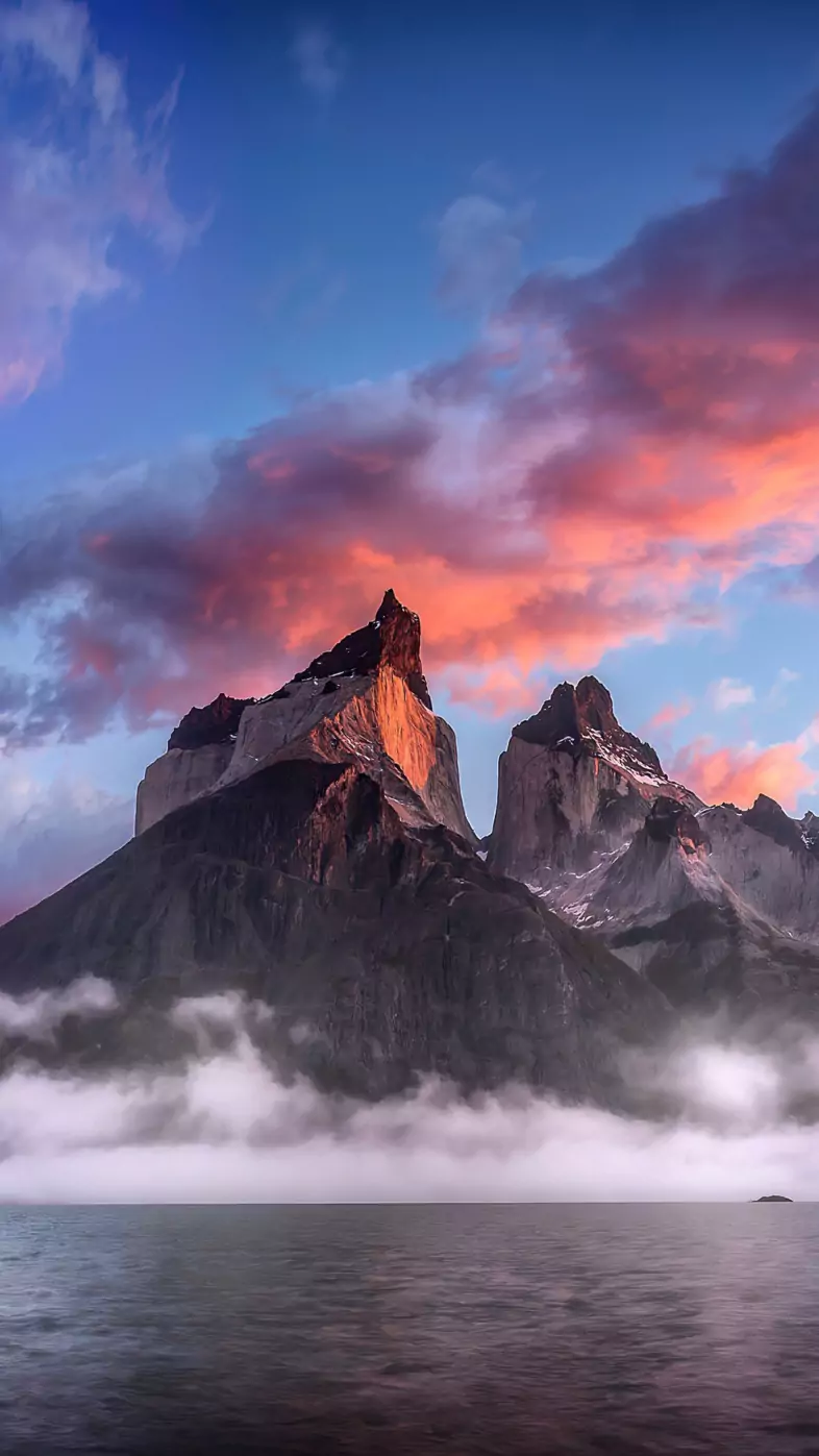 clouds rock mountains landscape wallpaper