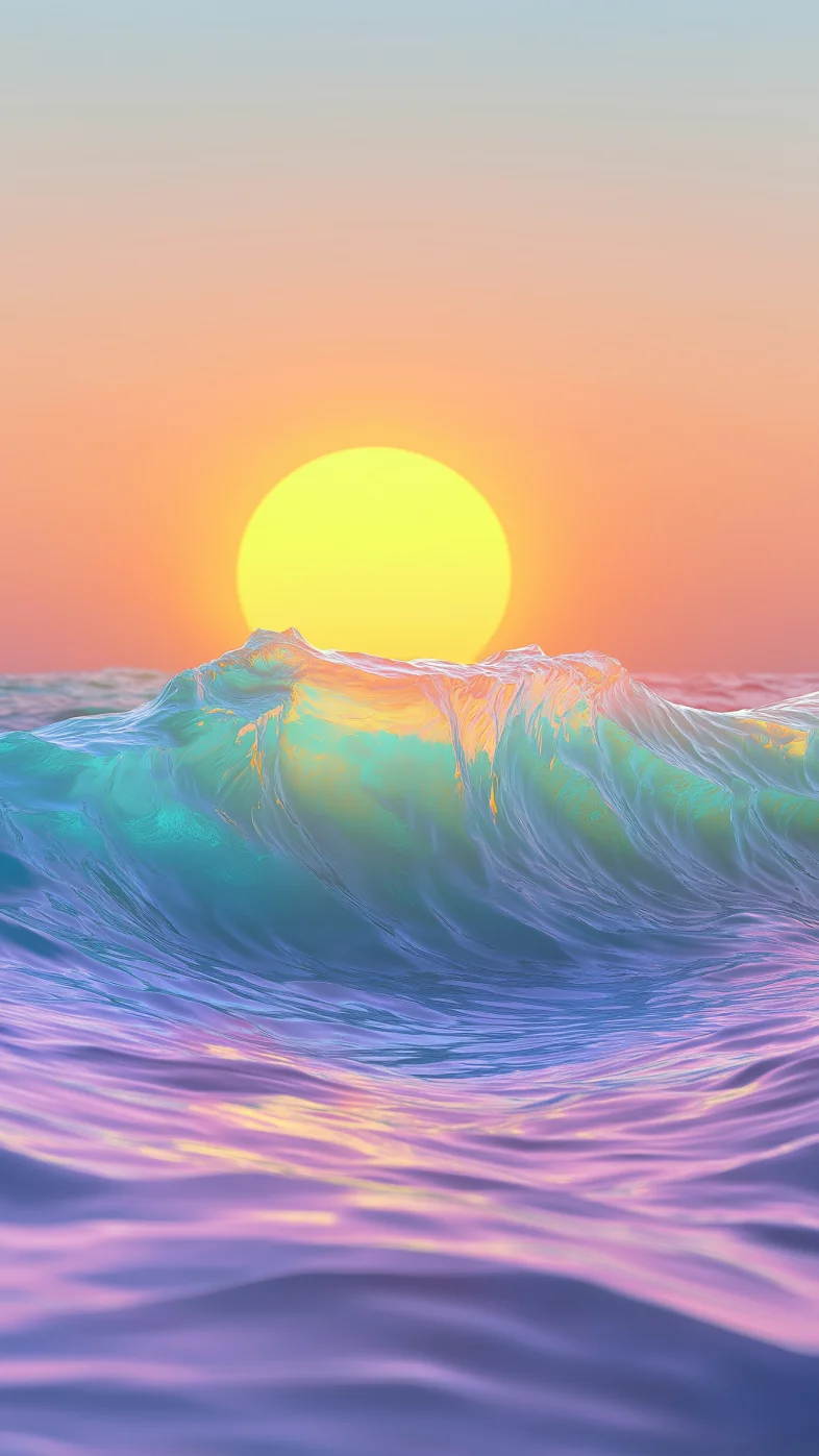 color ocean in the sunset wallpaper