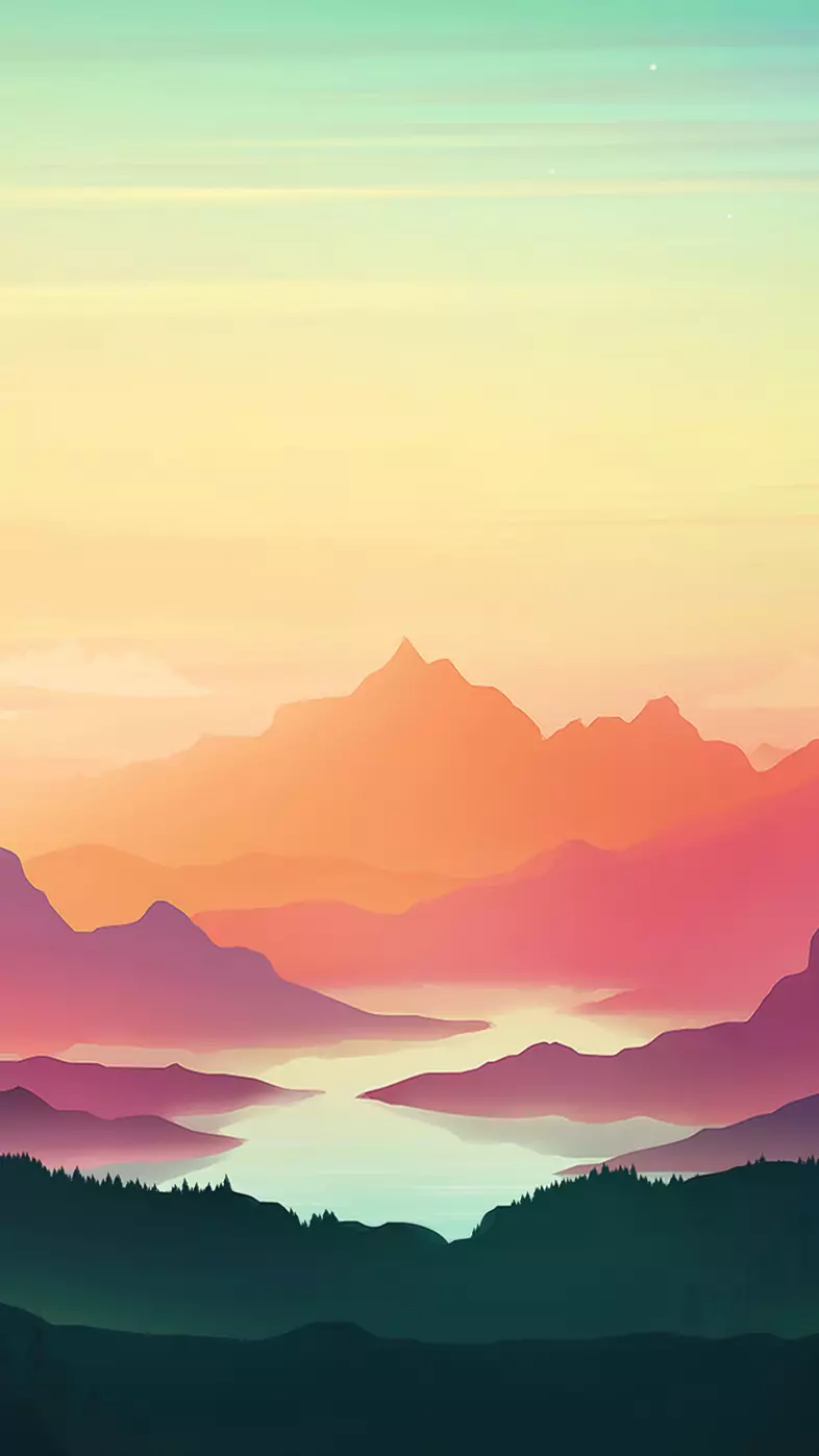 colorful sunset minimal wallpaper