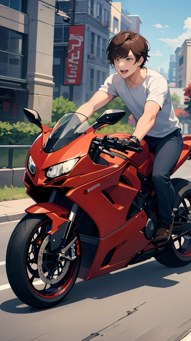 cool boy with bike wallpaper