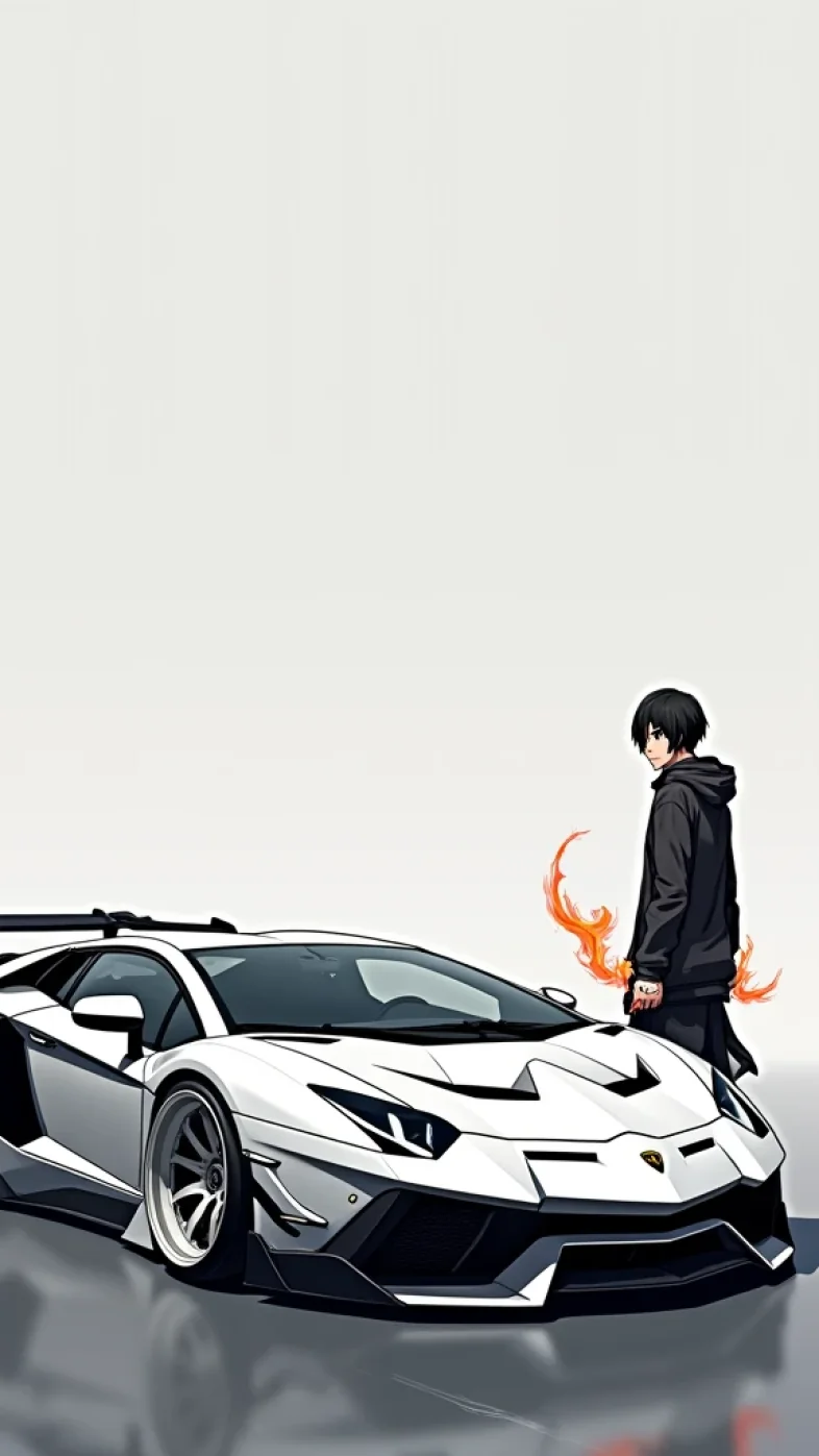 cool boy with car wallpaper