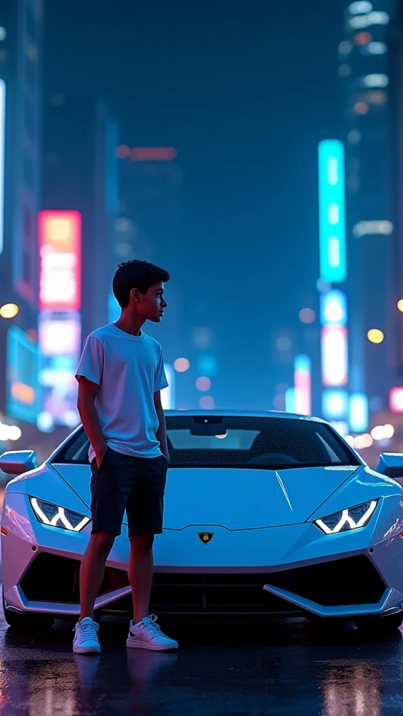 cool boy with car wallpaper