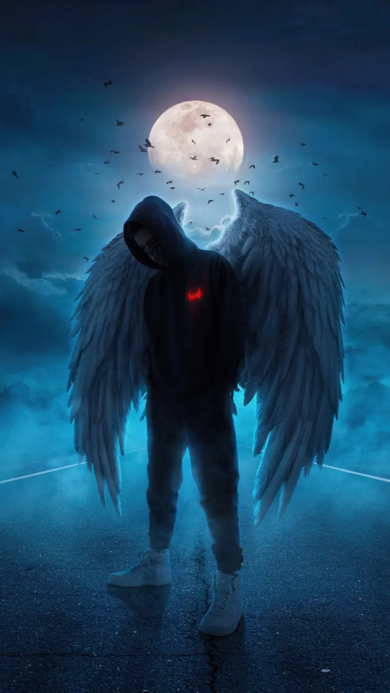 cool hoodie boy wings wallpaper