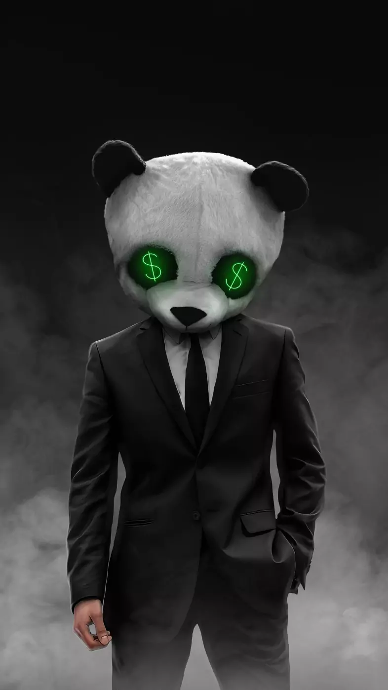 cool panda dollar  wallpaper