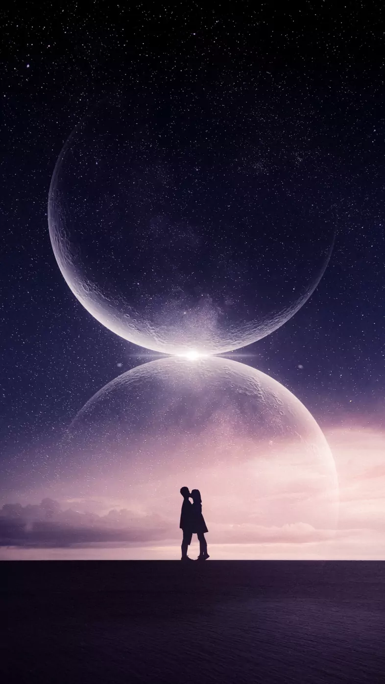 cosmic kiss love wallpaper