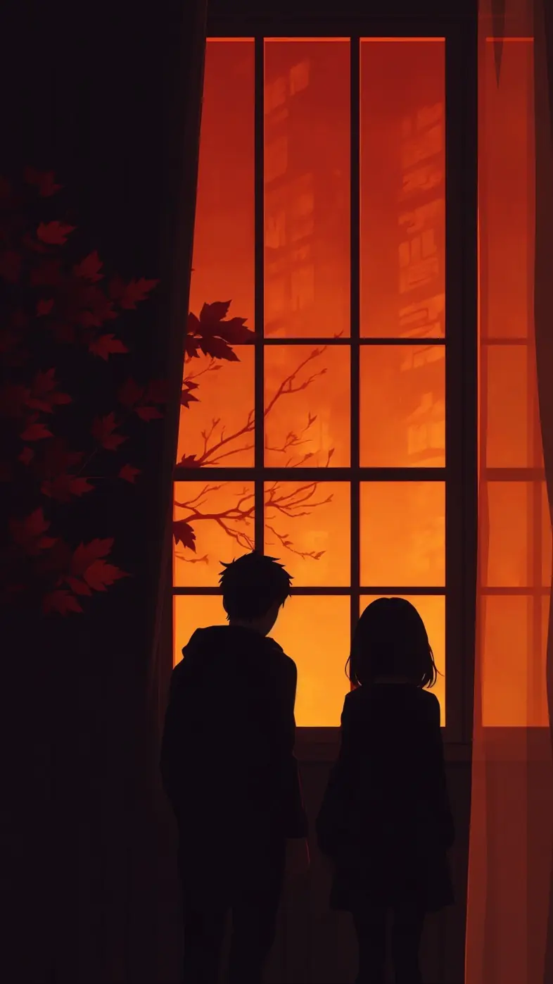couple love window  sunset wallpaper
