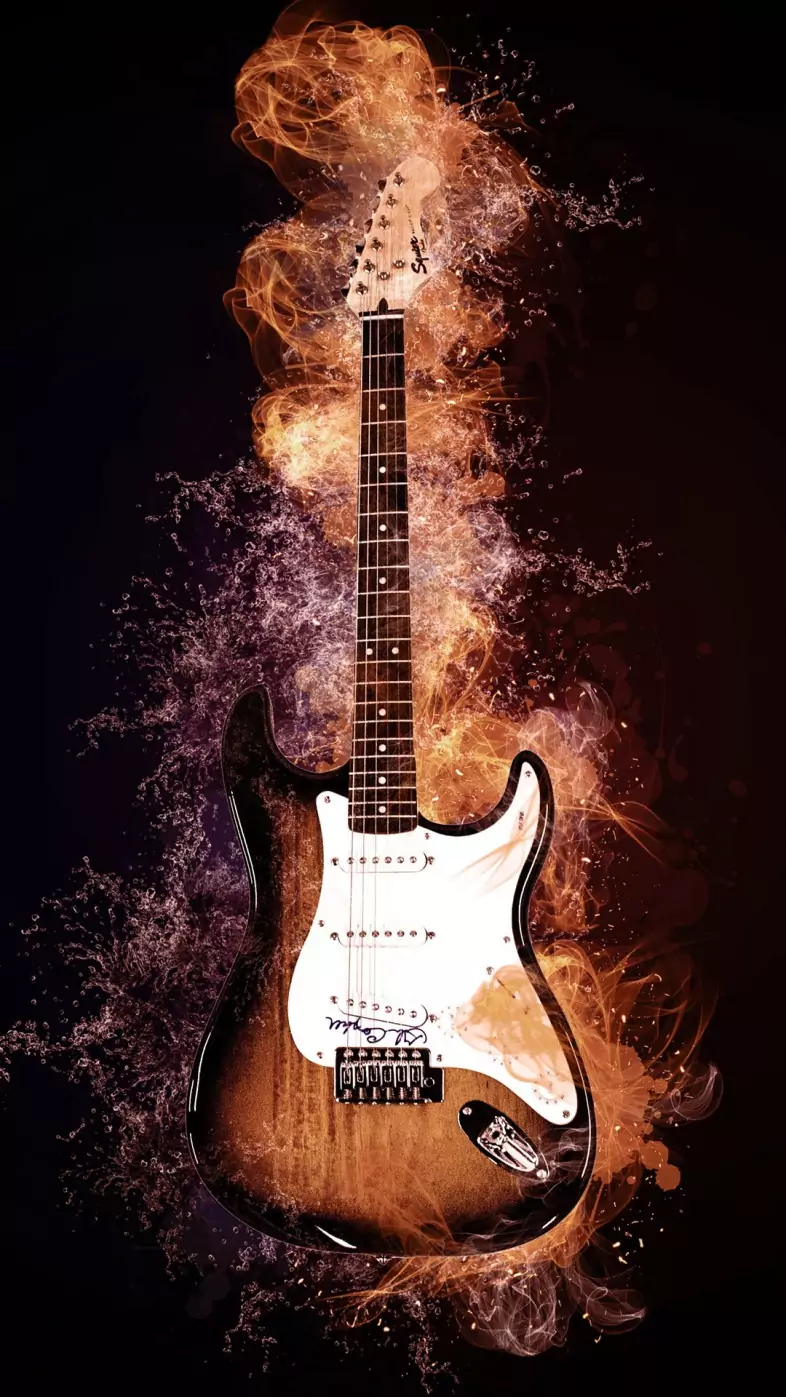 creative electric guitar wallpaper