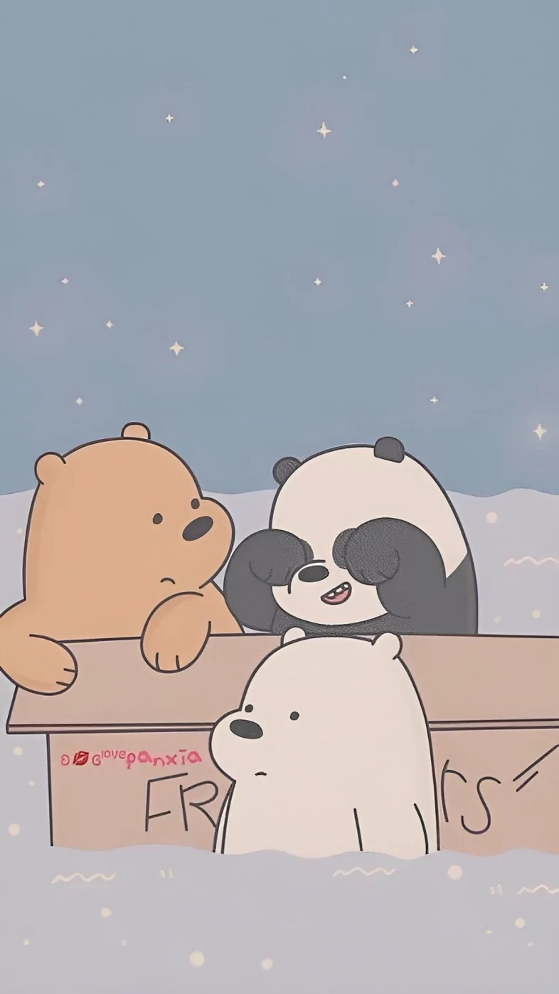 cute bears friends wallpaper