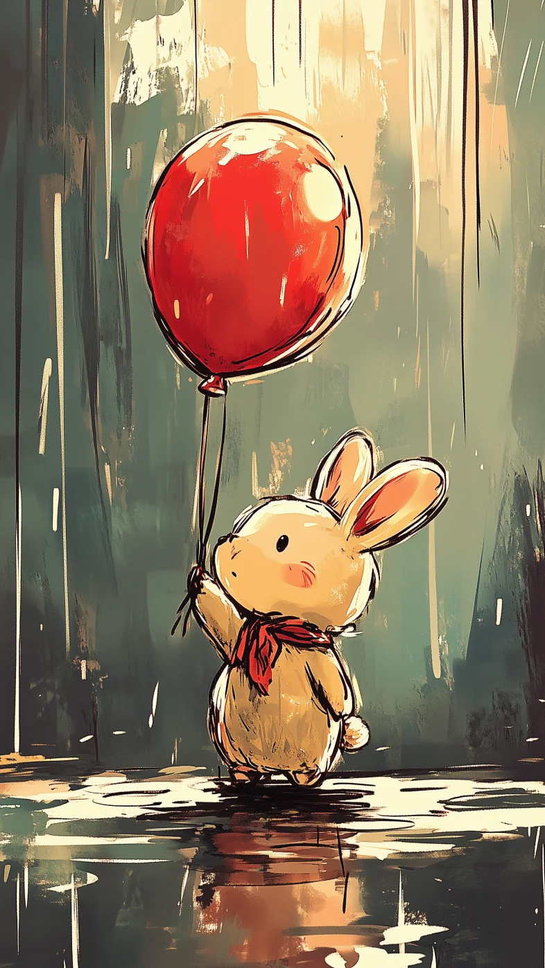 cute bunny painting wallpaper