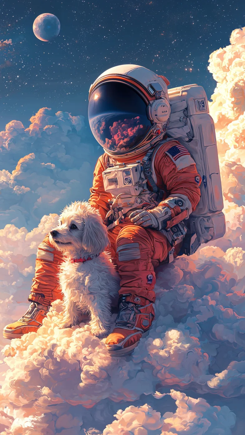 cute cartoon astronaut wallpaper