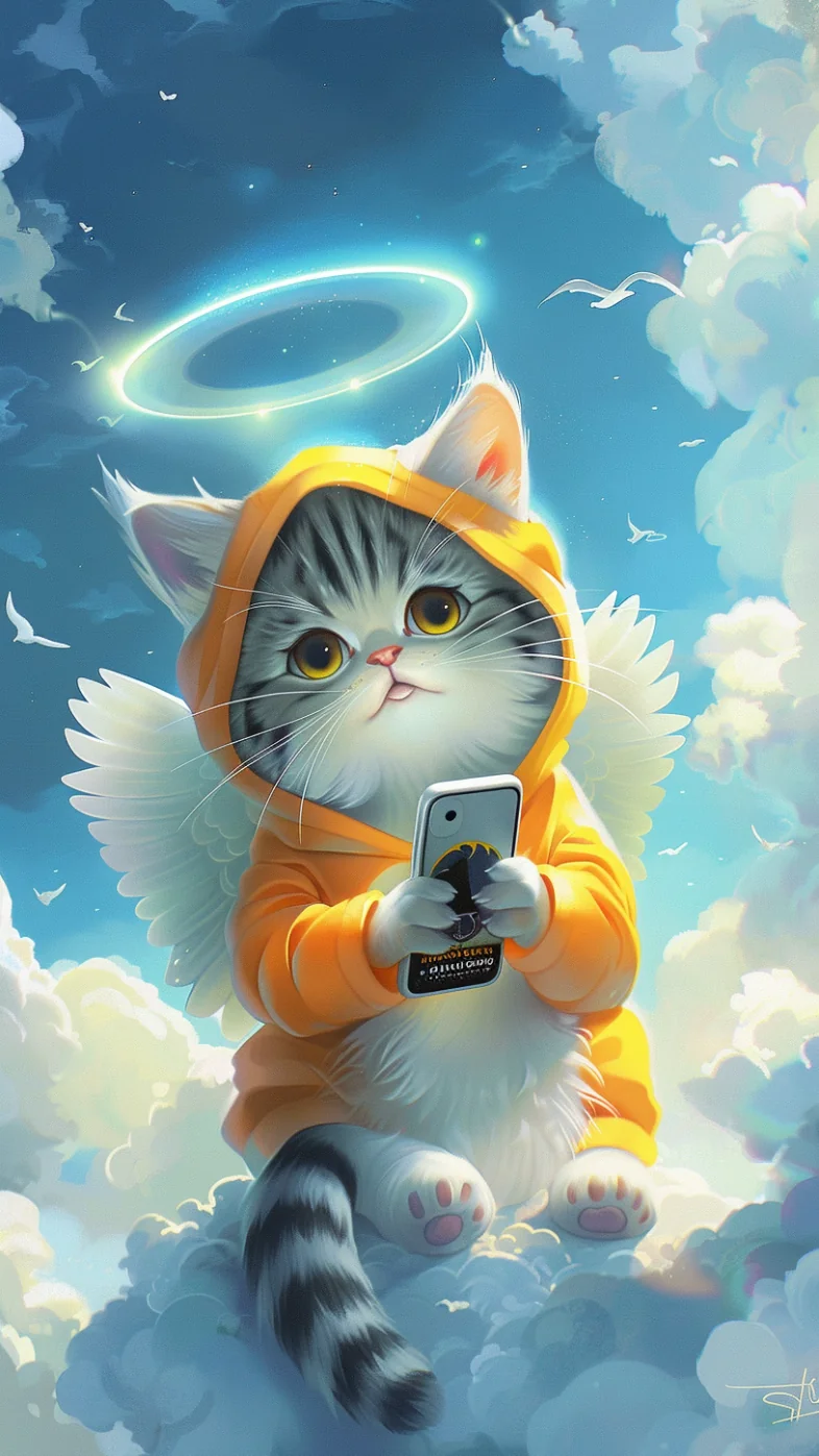 cute cat sitting wallpaper